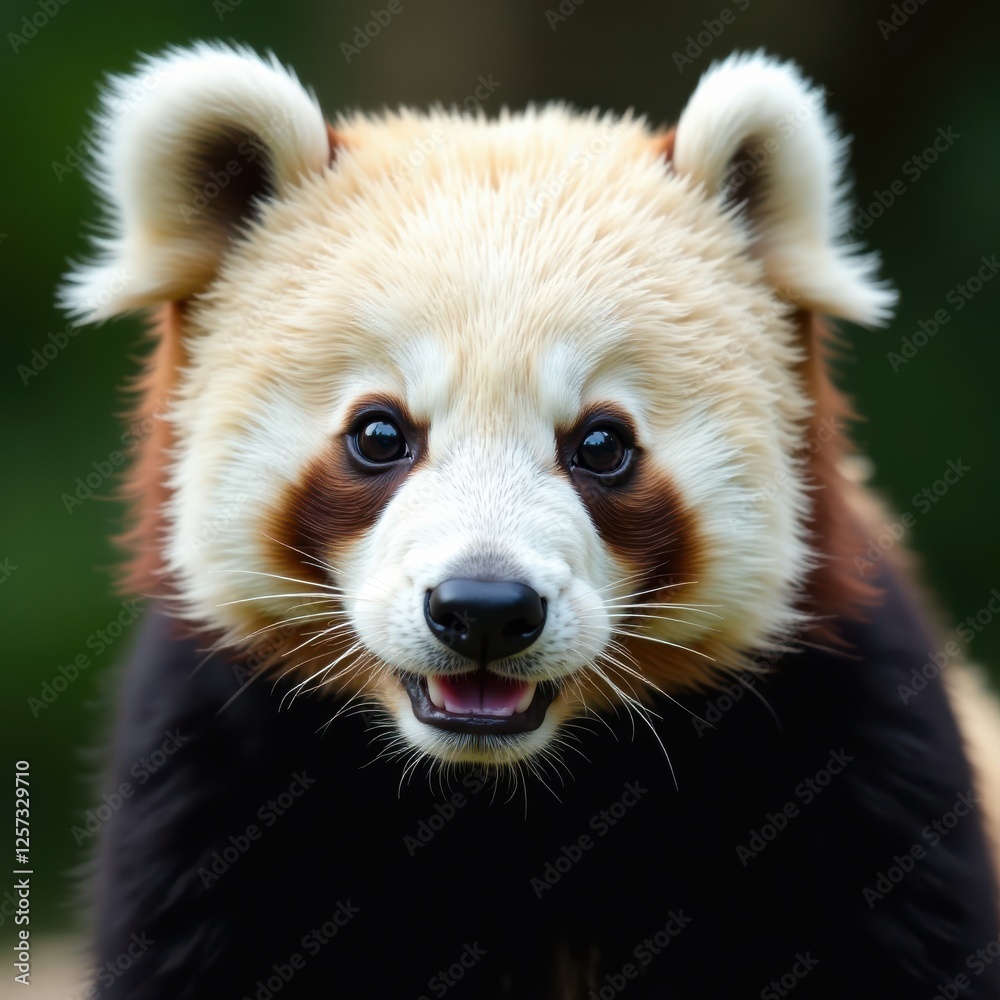 Obraz premium Close-up of a panda's endearing face, soft fur texture, close-up, asia, panda