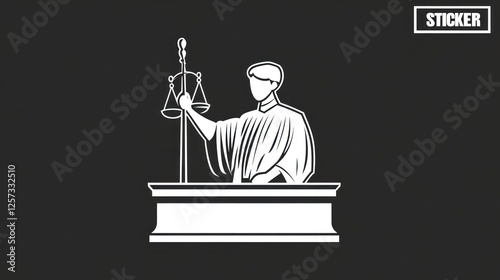 Judge with scales of justice, symbolic image, possible use for law firm or legal blog photo