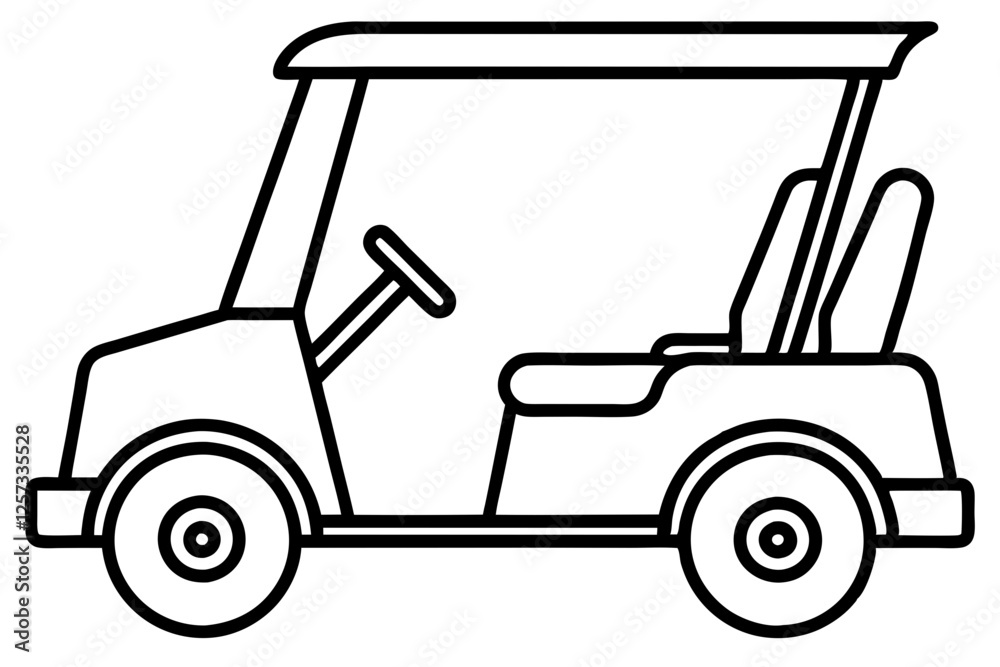 Simple Golf Cart Outline Art Simple Golf Cart Outline Art