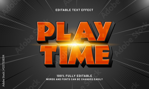 play time editable text effects with a game and play theme