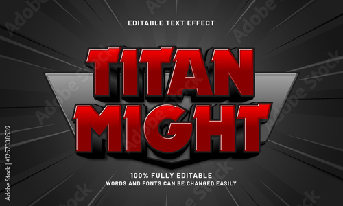 titan might editable text effect with a super and brave theme