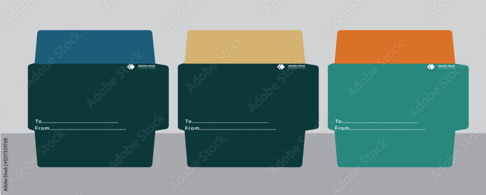 Fototapeta premium Set of Paper envelope templates for your project design