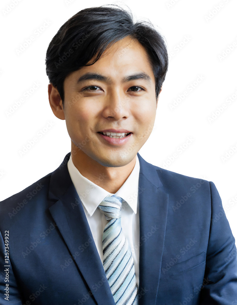 Portrait of only one Man. White Background. Portrait of only one Man. White Background.