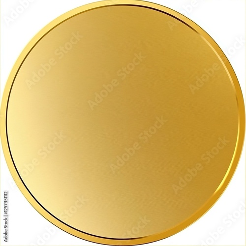 Gold circle Realistic metal button