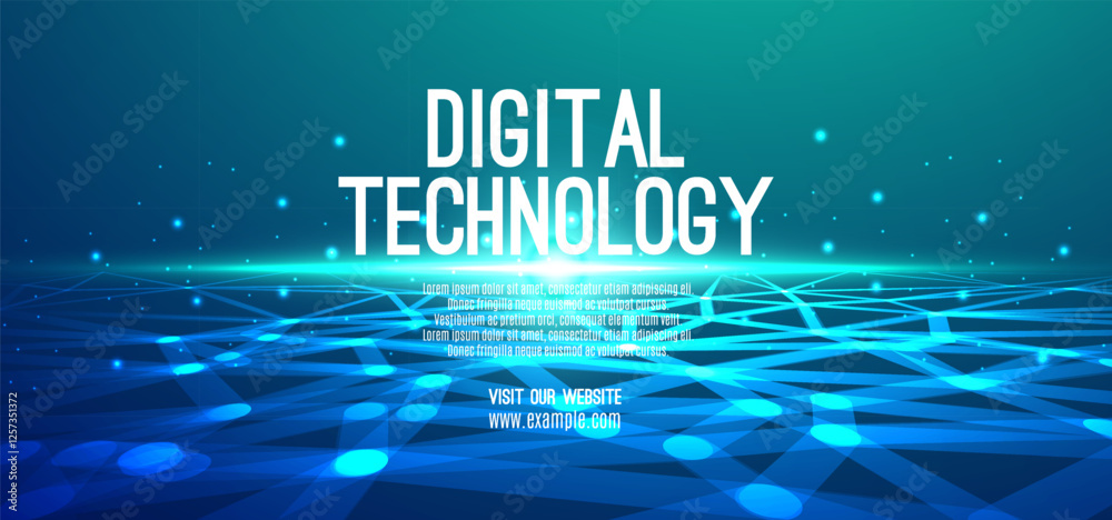 Technology digital speed connect blue green background, cyber nano information, abstract communication, innovation future tech data, internet network connection, Ai big data, line dot illustration