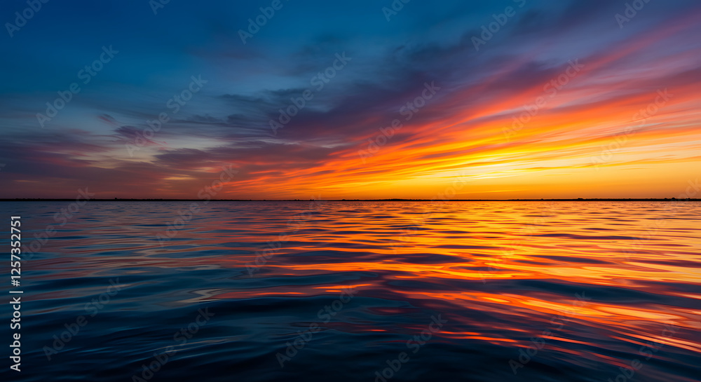 Fototapeta premium Celestial Glow: The Fluid Harmony of Twilight and Sunrise 