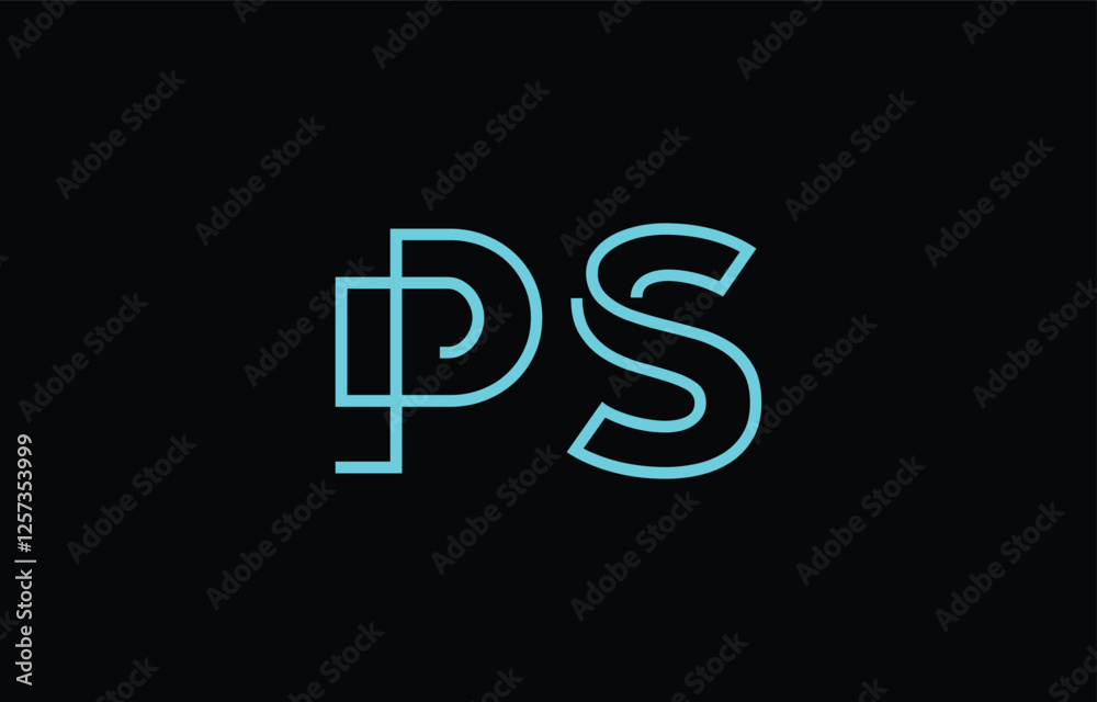 Illustration of creative typography featuring stylized letters P and S with a minimal blue color theme, suitable for branding and graphic design inspiration. Illustration of creative typography featuring stylized letters P and S with a minimal blue color theme, suitable for branding and graphic design inspiration.