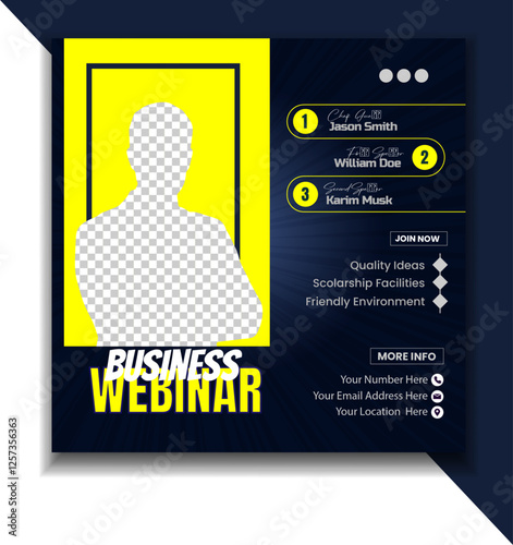 webinar and business conference social media post template