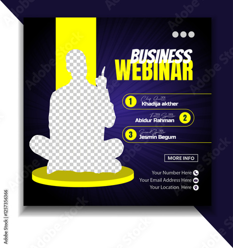 webinar and business conference social media post template