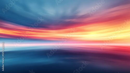 Blurred streaks of colors resembling a dreamy seascape view