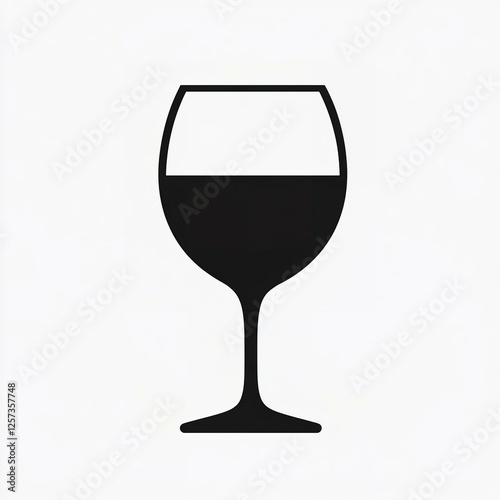 Minimalist wine glass icon silhouette