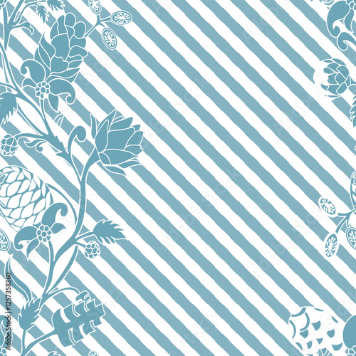 Accent Wall Design Artichokes and acorns botanical character and charm.
