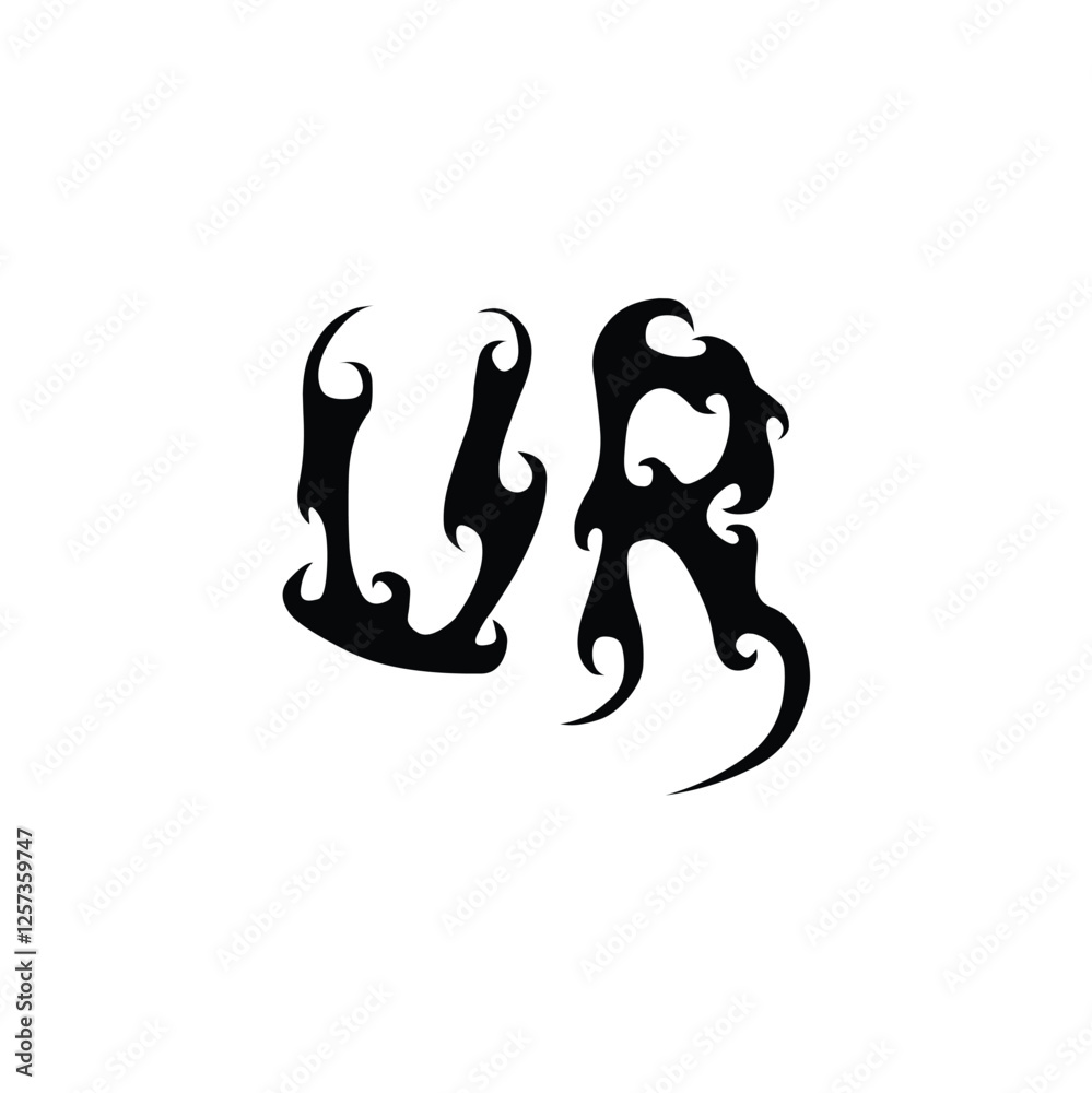 UR monogram logo design letter text name symbol monochrome logotype alphabet character simple logo UR monogram logo design letter text name symbol monochrome logotype alphabet character simple logo