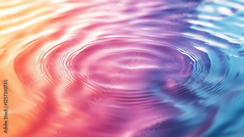 Colorful ripples in water create a mesmerizing abstract pattern photo