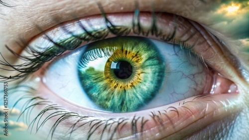 Dreamy Green Eye Macro Close Up - Surrealism