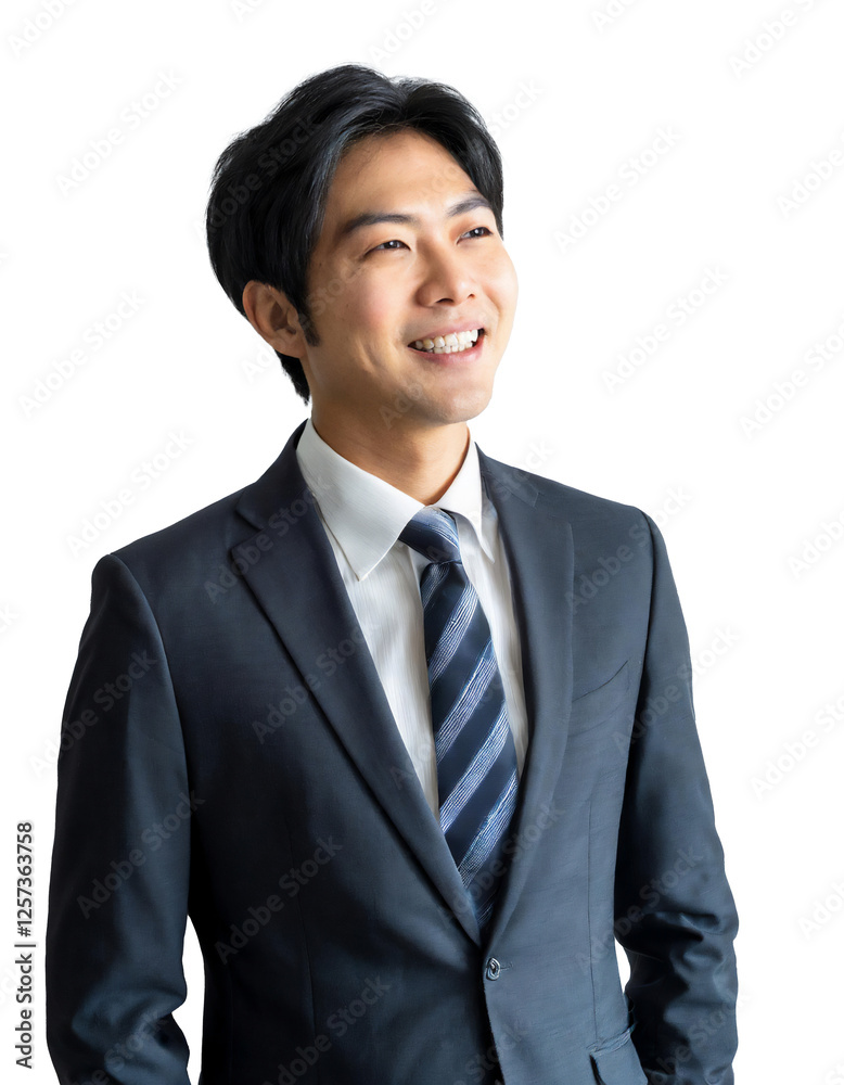 Portrait of only one Man. White Background. Portrait of only one Man. White Background.