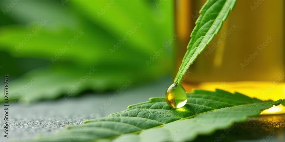 A single drop of natural plant-based oil extract falls onto a vibrant green leaf, reflecting light and showcasing its purity and potential health benefits. A single drop of natural plant-based oil extract falls onto a vibrant green leaf, reflecting light and showcasing its purity and potential health benefits.