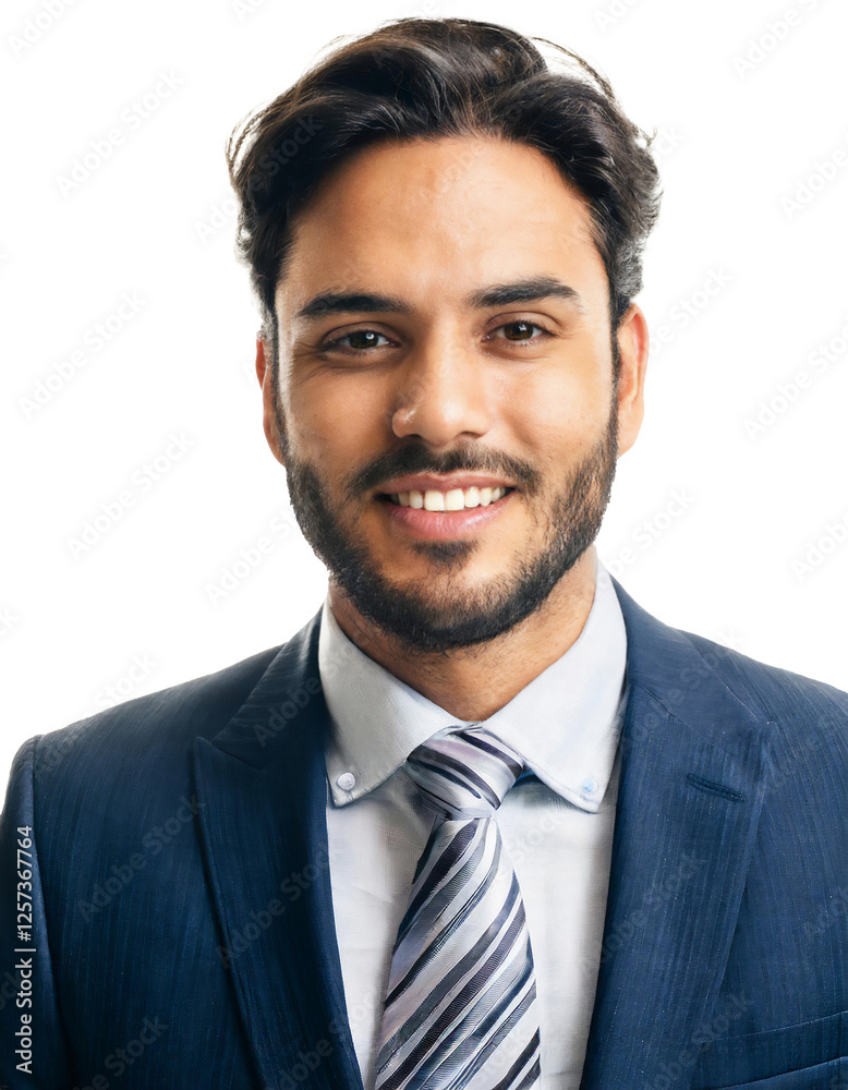Portrait of only one Man. White Background. Portrait of only one Man. White Background.