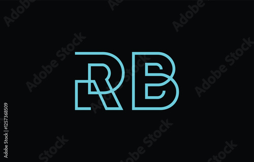 Illustration of creative typography featuring stylized letters R and B with a minimal blue color theme, suitable for branding and graphic design inspiration.