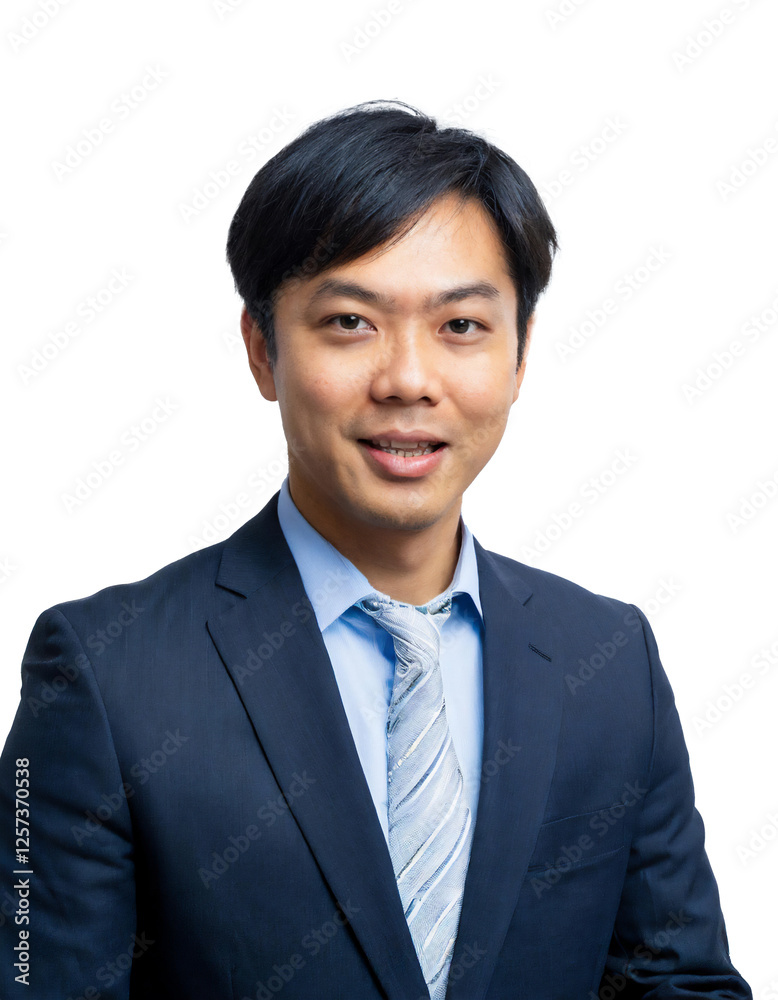 Portrait of only one Man. White Background. Portrait of only one Man. White Background.