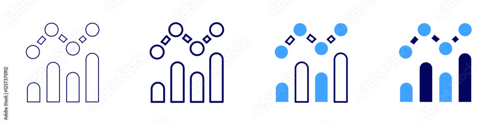 Advanced data analytics icon in 4 different styles. Thin Line, Line, Bold Line, Duotone. Duotone style. Editable stroke Advanced data analytics icon in 4 different styles. Thin Line, Line, Bold Line, Duotone. Duotone style. Editable stroke