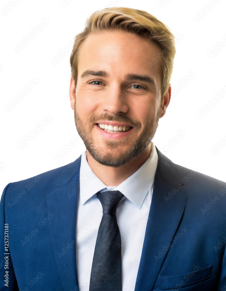 Portrait of only one Man. White Background. Portrait of only one Man. White Background.