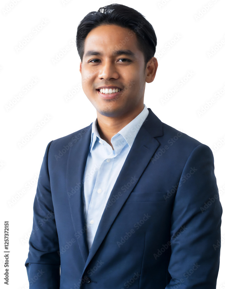 Portrait of only one Man. White Background. Portrait of only one Man. White Background.