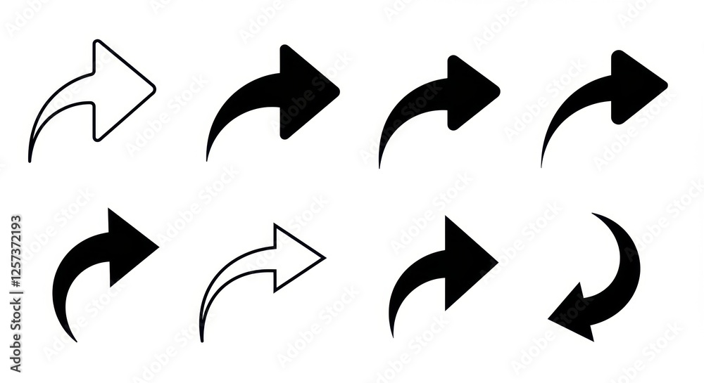 Diverse arrow icons collection for web and app navigation design Diverse arrow icons collection for web and app navigation design