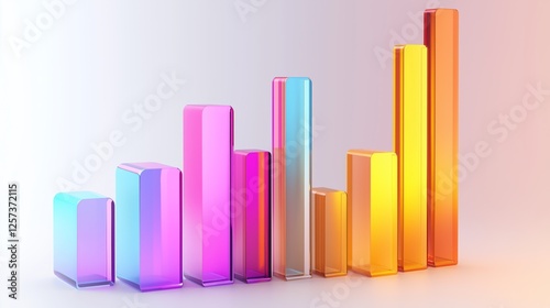 Free Download Abstract 3D glass graph symbolizing financial growth in a modern minimalistic design. - GFXLoad