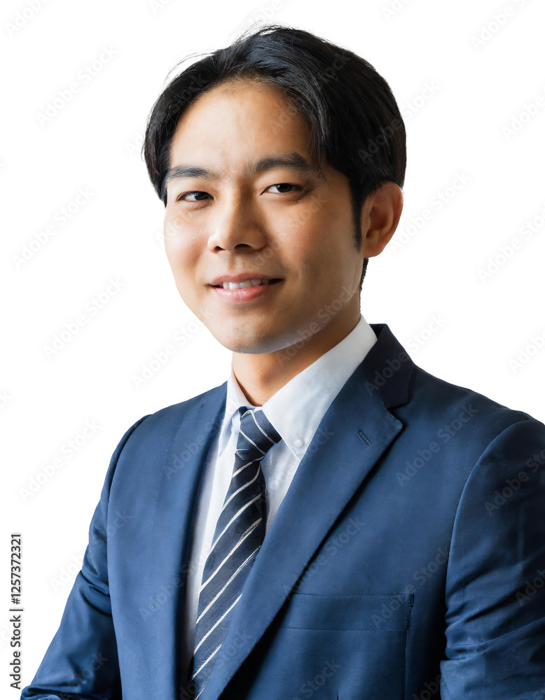 Portrait of only one Man. White Background. Portrait of only one Man. White Background.