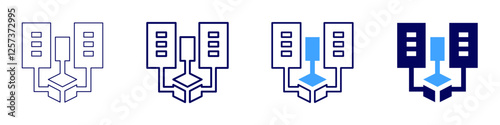 Data mining tools icon in 4 different styles. Thin Line, Line, Bold Line, Duotone. Duotone style. Editable stroke