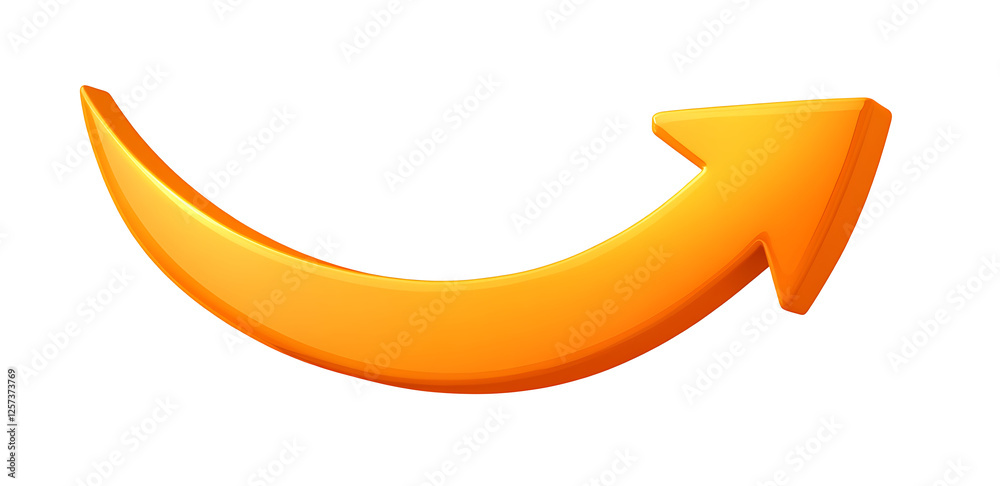 3D orange round arrow pointing upward on white & transparent a background. 3D orange round arrow pointing upward on white & transparent a background.