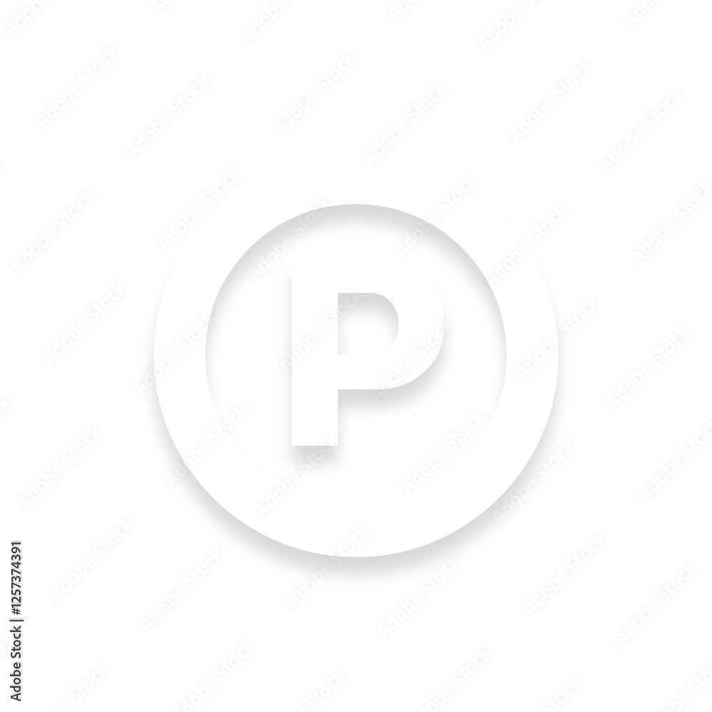 White ℗ sound recording copyright symbol with a soft shadow down on transparent background White ℗ sound recording copyright symbol with a soft shadow down on transparent background