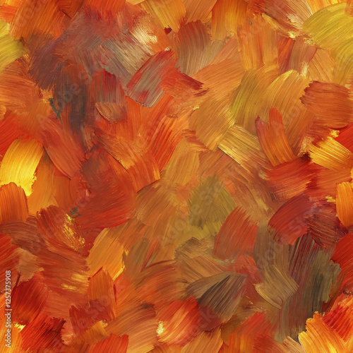 Seamless oil painting texture in warm orange tones