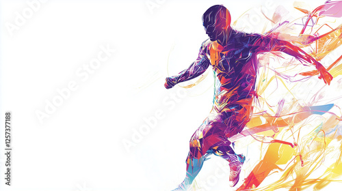 Wallpaper Mural colorful abstract illustration of soccer player, on white background Torontodigital.ca