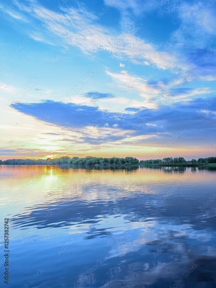 custom made wallpaper toronto digitalBeautiful blue sky with a few clouds and a lake in the background