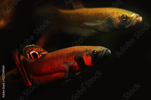 A pair of Spotfin betta or Brunei beauty (Betta macrostoma)  photo