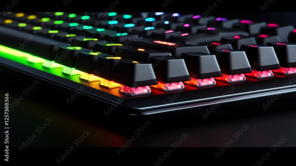 A detailed close-up of a keyboard with glowing keys and a dynamic lighting setup, perfect for gaming or coding. A detailed close-up of a keyboard with glowing keys and a dynamic lighting setup, perfect for gaming or coding.