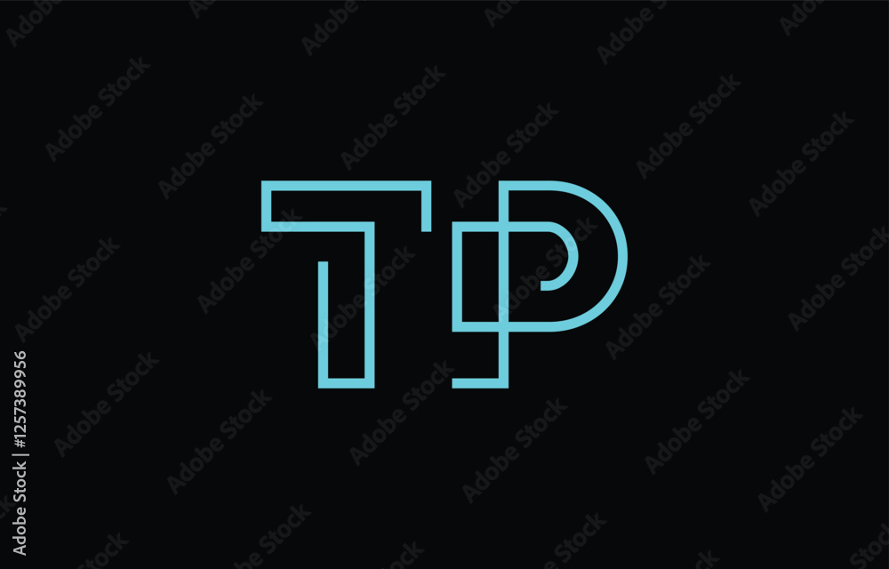 Illustration of creative typography featuring stylized letters T and P with a minimal blue color theme, suitable for branding and graphic design inspiration. Illustration of creative typography featuring stylized letters T and P with a minimal blue color theme, suitable for branding and graphic design inspiration.
