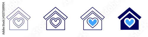 Commercial property leasing icon in 4 different styles. Thin Line, Line, Bold Line, Duotone. Duotone style. Editable stroke