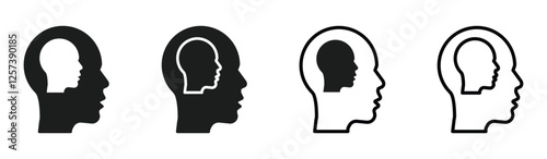 Self awareness vector icons set