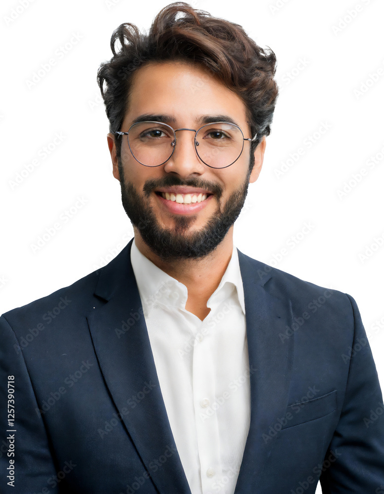 Portrait of only one Man. White Background. Portrait of only one Man. White Background.