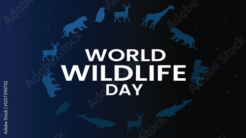 Canvas Print World Wildlife Day Animal Silhouettes