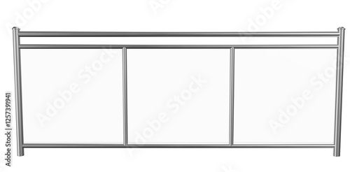 Sleek Modern Railing 3D Model:  A stylish combination of glass and metal, perfect for contemporary balconies and architectural visualization
