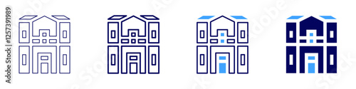 Property leasing strategies icon in 4 different styles. Thin Line, Line, Bold Line, Duotone. Duotone style. Editable stroke