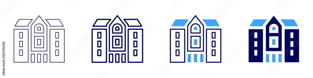 Property market analysis icon in 4 different styles. Thin Line, Line, Bold Line, Duotone. Duotone style. Editable stroke Property market analysis icon in 4 different styles. Thin Line, Line, Bold Line, Duotone. Duotone style. Editable stroke