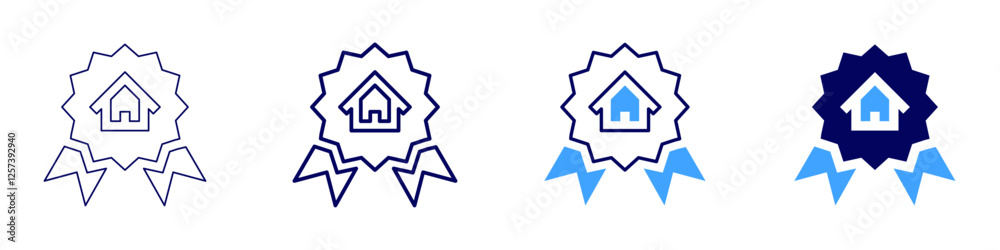 Real estate agency reputation icon in 4 different styles. Thin Line, Line, Bold Line, Duotone. Duotone style. Editable stroke Real estate agency reputation icon in 4 different styles. Thin Line, Line, Bold Line, Duotone. Duotone style. Editable stroke