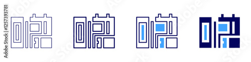 Real estate closing procedures icon in 4 different styles. Thin Line, Line, Bold Line, Duotone. Duotone style. Editable stroke