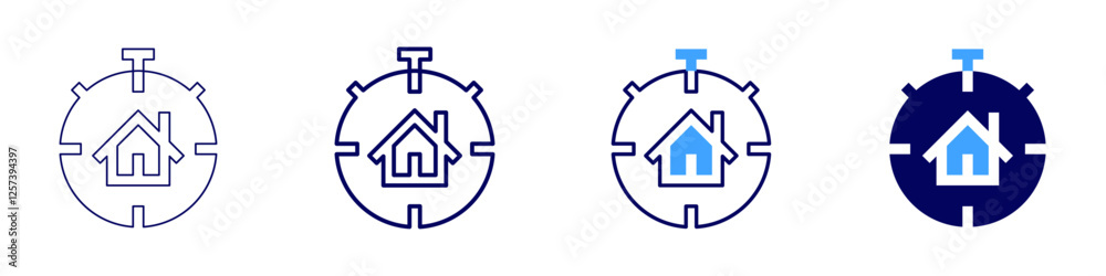 Real estate financial analysis icon in 4 different styles. Thin Line, Line, Bold Line, Duotone. Duotone style. Editable stroke Real estate financial analysis icon in 4 different styles. Thin Line, Line, Bold Line, Duotone. Duotone style. Editable stroke