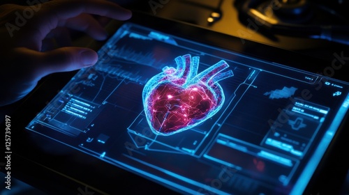 Digital Heart Visualization on Tablet Screen with Data Analysis